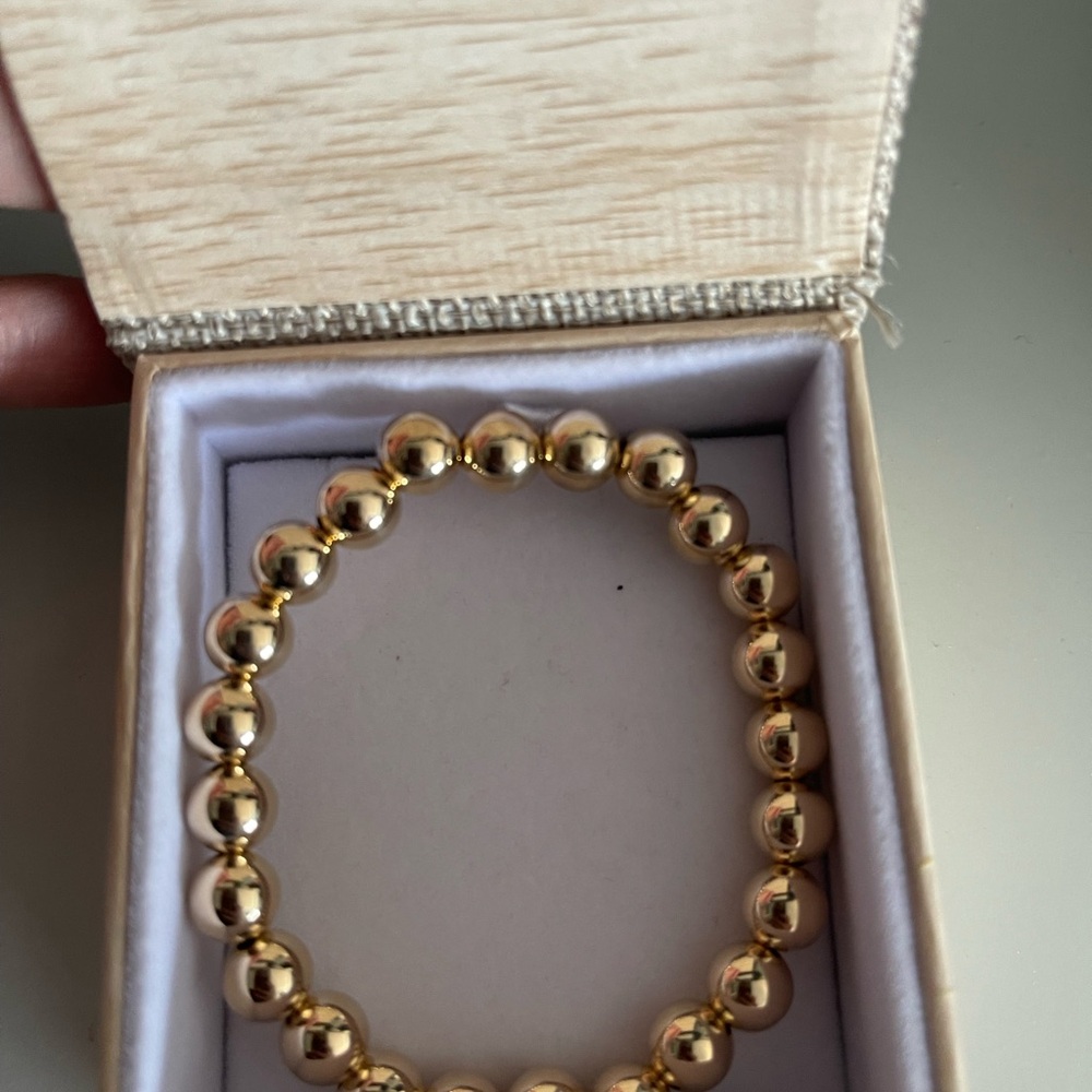14k solid Gold Beaded Bracelet